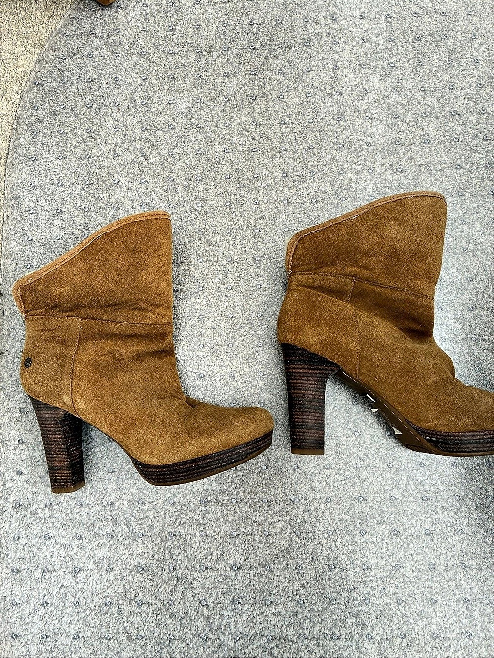 UGG Felicity Wedge Boot Brown Suede Ankle Boots